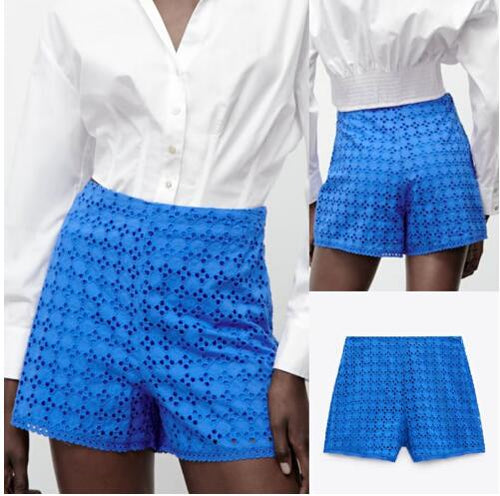 Load image into Gallery viewer, Embroidered High Waist Hollow Design Shorts
