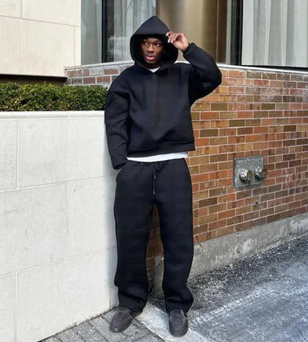 ComfyFit Unisex Solid Hoodie & Sweatpants Set