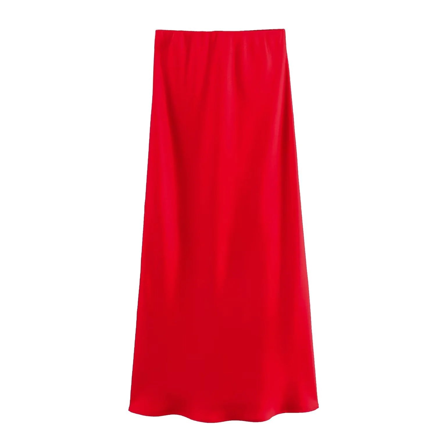 Women's Satin Pleated Midi Skirt