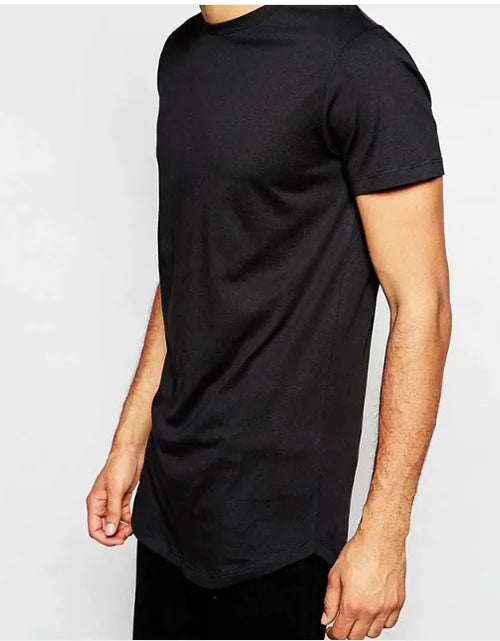 Load image into Gallery viewer, High Street Extended Base Men's Circular Lower Hem T-shirt Top Summer
