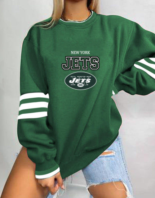 Load image into Gallery viewer, Loose-Fit NFL Graphic Long Sleeve Sweatshirt for Women
