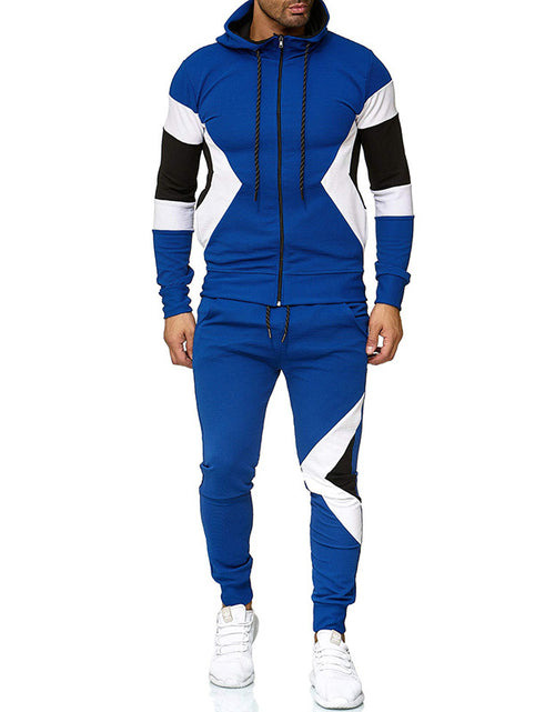 Load image into Gallery viewer, Men's Color Block Hoodie and Sweatpants Set
