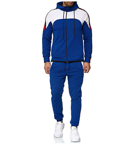 Load image into Gallery viewer, Men's Casual Sports Set with Color Block Hoodie
