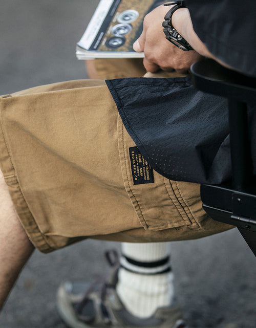 Load image into Gallery viewer, Multi-Pocket Khaki Army Green Work Shorts
