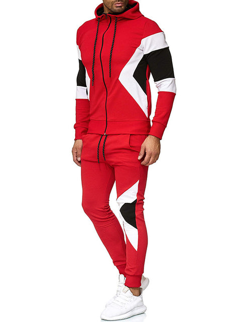 Load image into Gallery viewer, Men's Color Block Hoodie and Sweatpants Set
