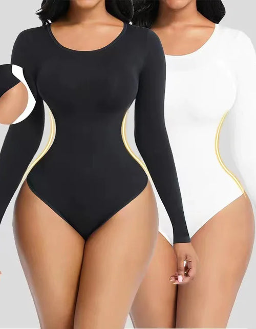 Load image into Gallery viewer, Long-Sleeved Seamless Bodysuit Jumpsuit
