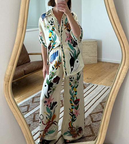 2023 Autumn Casual Printed Two-Piece Women's Set