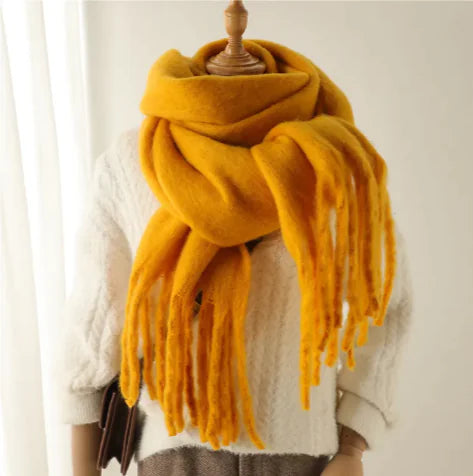 Load image into Gallery viewer, Mohair All-Matching Winter Fringe Scarf
