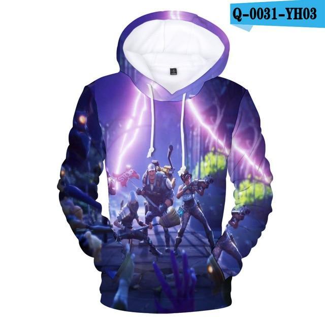 3D Printed Hooded Sweatshirt - Fortnite Design