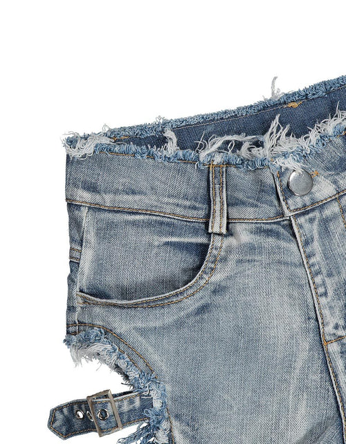 Load image into Gallery viewer, High-Waisted Ripped Denim Shorts for Clubbing
