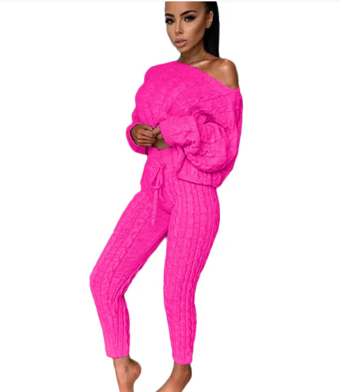 Load image into Gallery viewer, Autumn-Winter Knitted Two-Piece Tracksuit for Women
