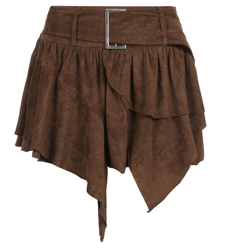 Irregular Hem Slimming A-Line Skirt