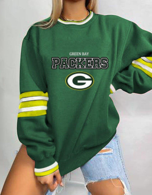 Load image into Gallery viewer, Loose-Fit NFL Graphic Long Sleeve Sweatshirt for Women
