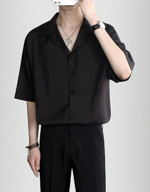 Load image into Gallery viewer, Men&#39;s Loose Casual Draped Ice Silk Shirt
