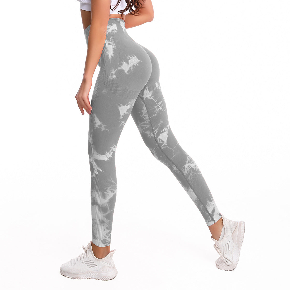 Women's High Waist Tie-dye Fitness Running Pants