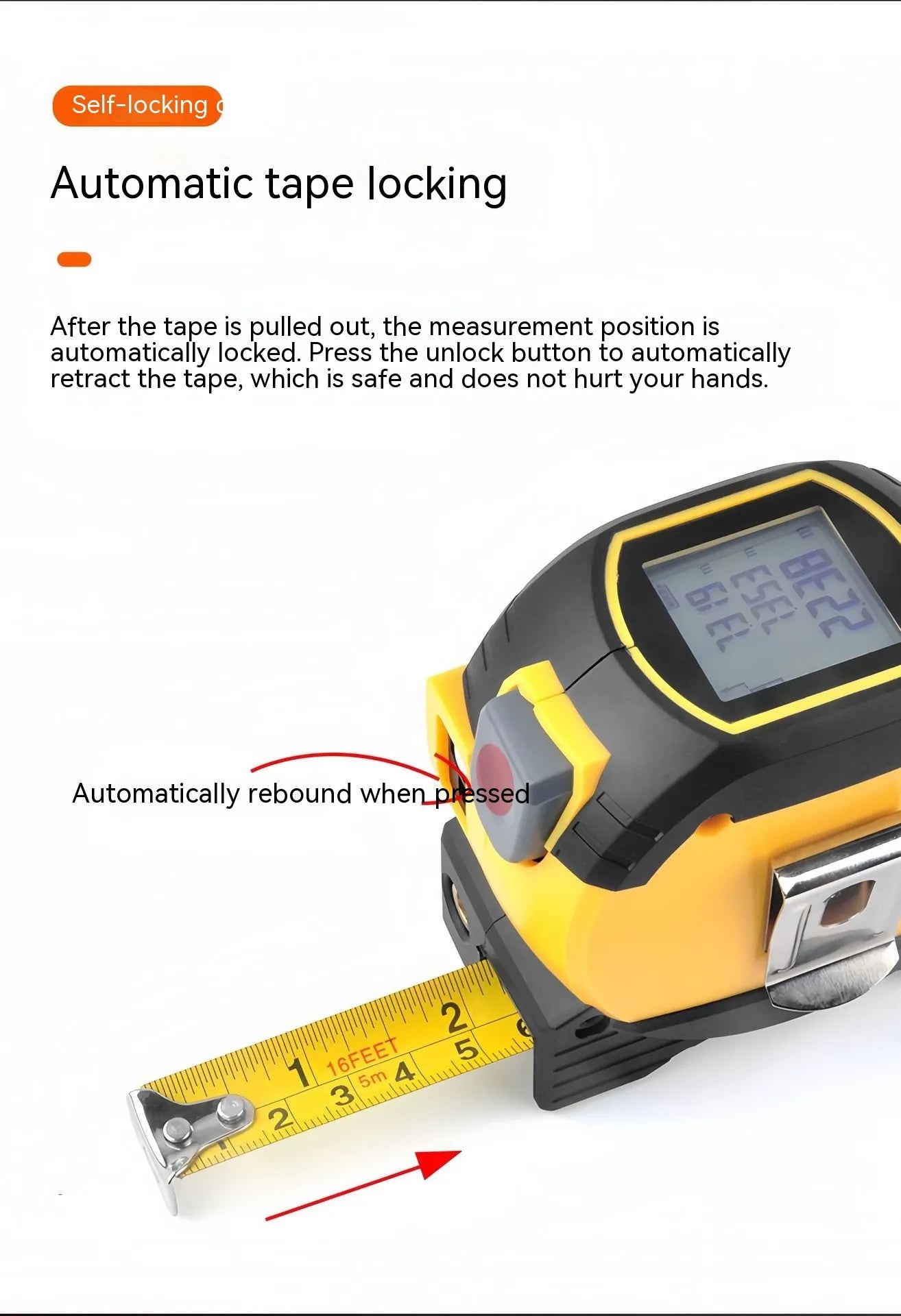 Laser Range Finder High Precision Distance Measuring Ruler Infrared Laser Tape Portable Range