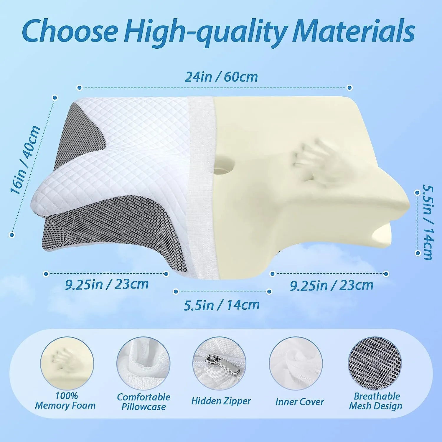 Memory Foam Cervical Support Pillow