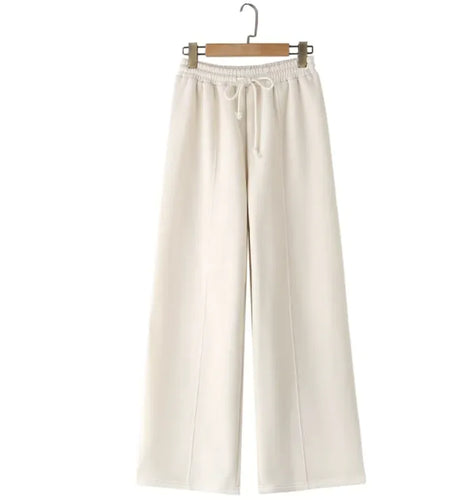 Zipper Bomber Jacket Coat Sweater Loose High Waist Flannel Pants