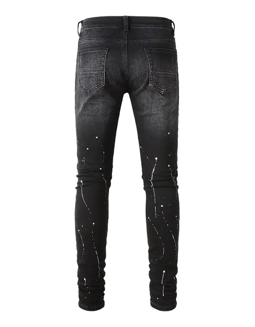 Load image into Gallery viewer, Crystal Stretch Denim Skinny Jeans
