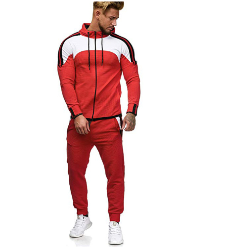 Load image into Gallery viewer, Men's Casual Sports Set with Color Block Hoodie
