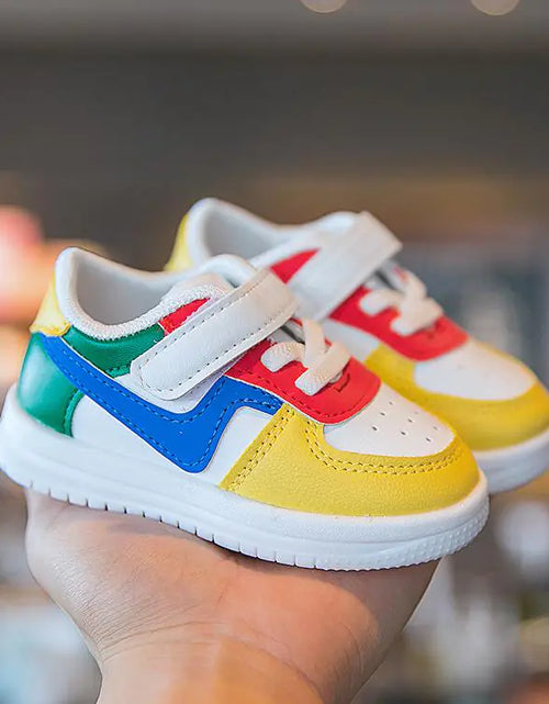 Load image into Gallery viewer, Retro Leather Multicolor Toddler Rubber Shoes
