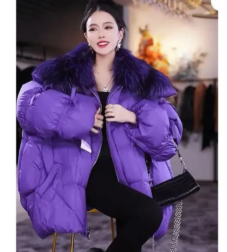 All Matching Fur Collar Jacket for Woman