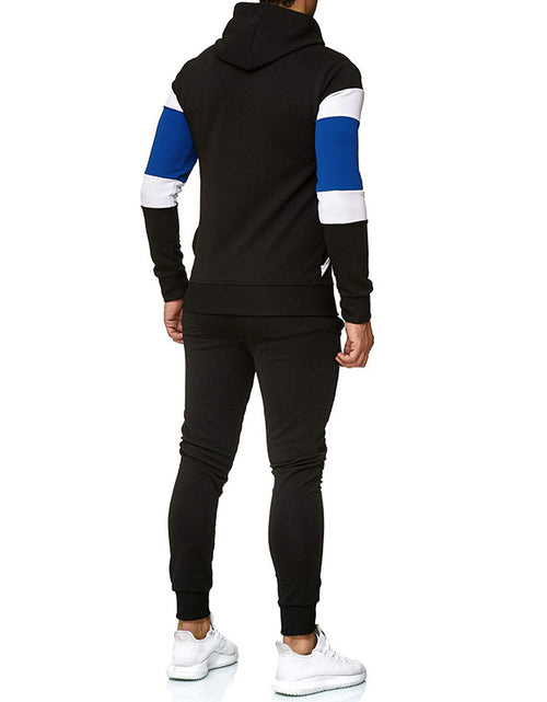 Load image into Gallery viewer, Men's Color Block Hoodie and Sweatpants Set
