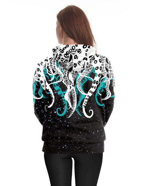Load image into Gallery viewer, Men's Loose-Fit Hoodie with Octopus Digital Print
