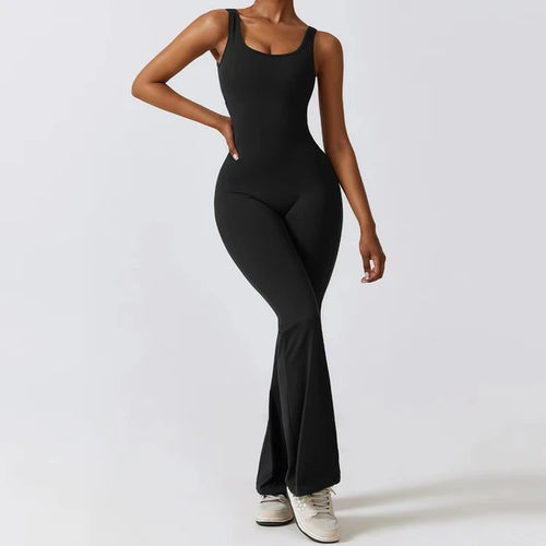 Load image into Gallery viewer, Women&#39;s Sports Style Hollow Back Bodysuit Yoga Jumpsuit
