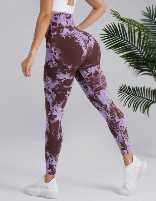 Load image into Gallery viewer, Two-color Tie-dye High Waist Fitness Running Pants
