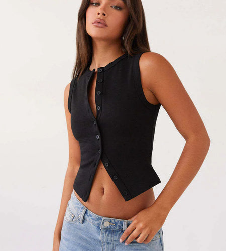 Women's Slim Fit Sleeveless Waistcoat Vest