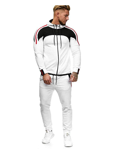Load image into Gallery viewer, Men's Casual Sports Set with Color Block Hoodie
