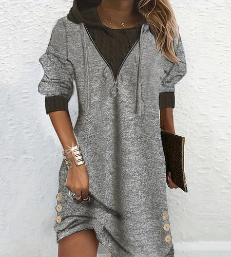 Women's Long Sleeve Round Neck Patchwork Top