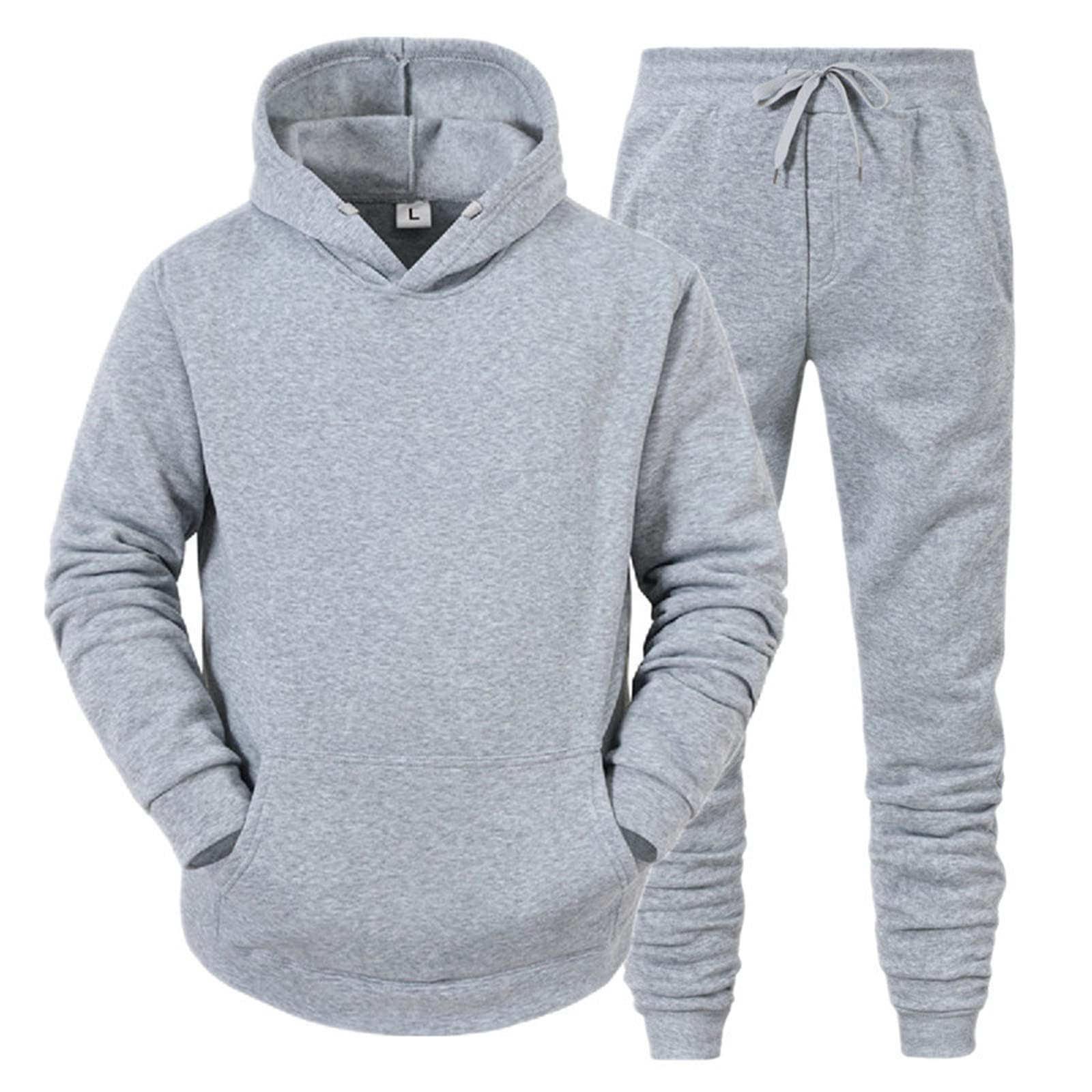 Men Casual Outfits 2 Piece Pants Set Fall Jogging Tracksuit Set Long Sleeve Outfit Pullover Hoodies Sweatsuit Sets