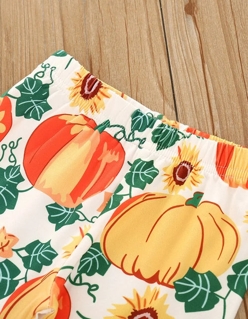 Load image into Gallery viewer, Toddler Halloween Pumpkin Print Dress Set
