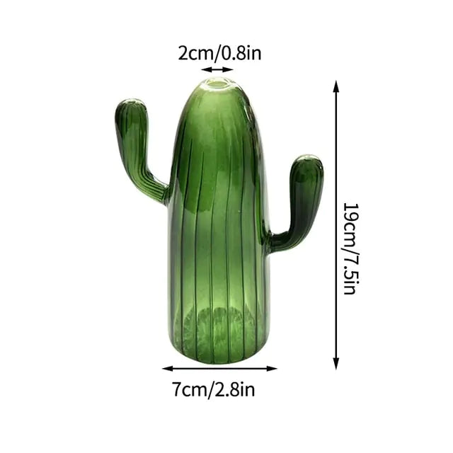 Modern Transparent Cactus Glass Vase for Room Decoration