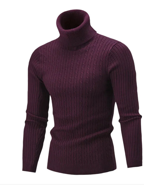 Load image into Gallery viewer, Men's Slim-Fit Knitted Turtleneck Sweater - Solid Color
