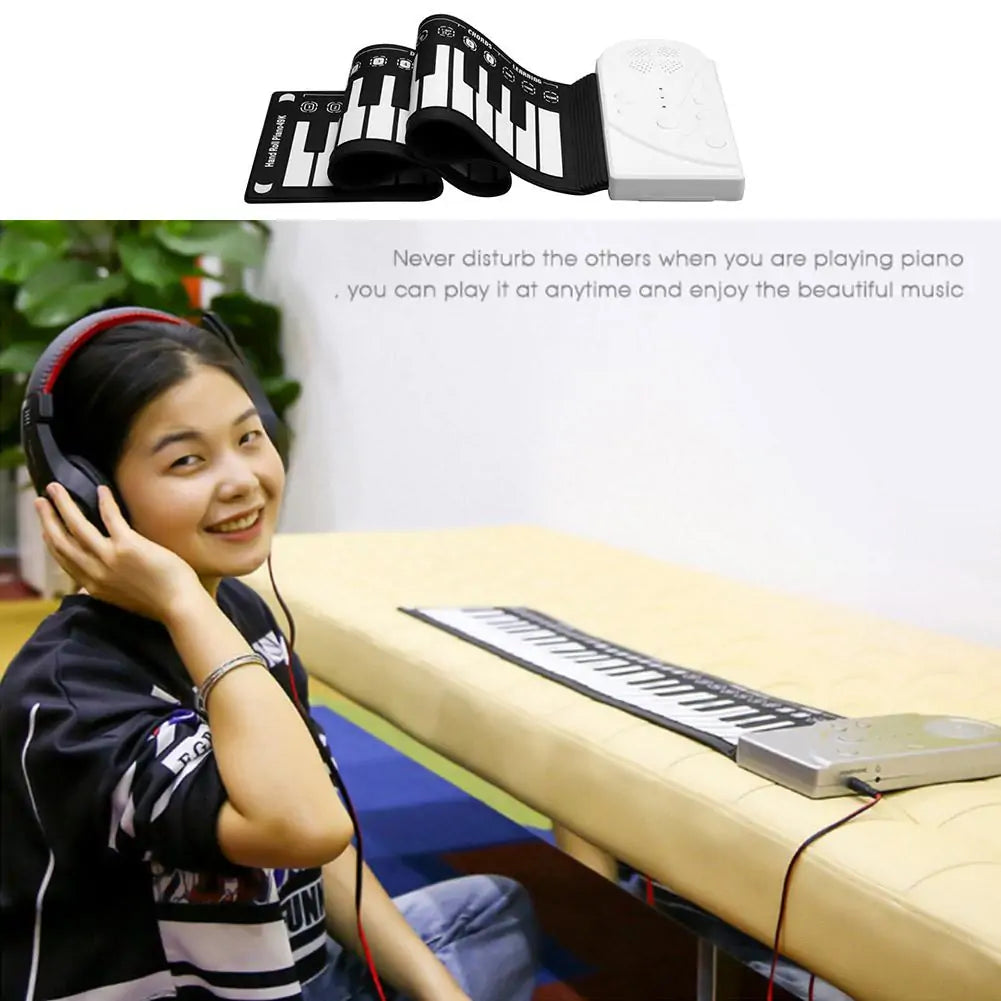 Portable 49-Key Flexible Silicone Roll Up Piano