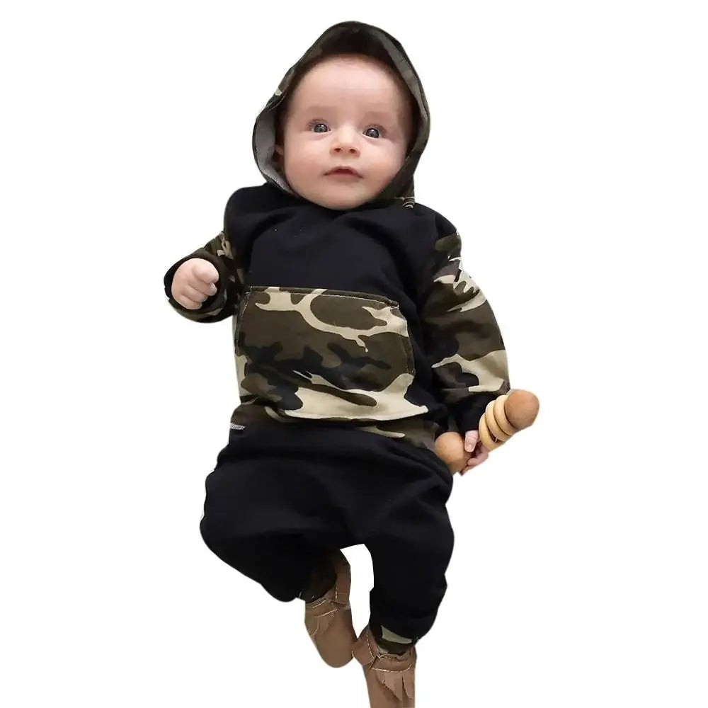 Baby Boys Camo Outfits Tracksuit Set