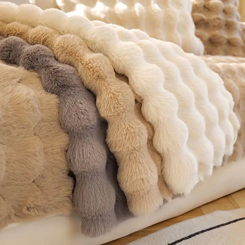 Super Soft Shaggy Non-Slip Plush Sofa Cover