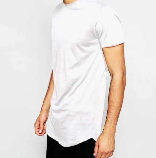 Load image into Gallery viewer, High Street Extended Base Men's Circular Lower Hem T-shirt Top Summer
