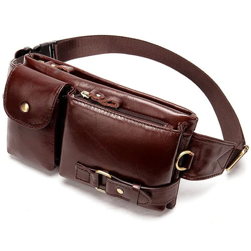 Load image into Gallery viewer, Men&#39;s Waist Genuine Leather Bag
