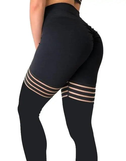 Load image into Gallery viewer, Black Hollow Spliced Leggings
