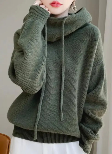 Load image into Gallery viewer, Hooded Knitted Sweater
