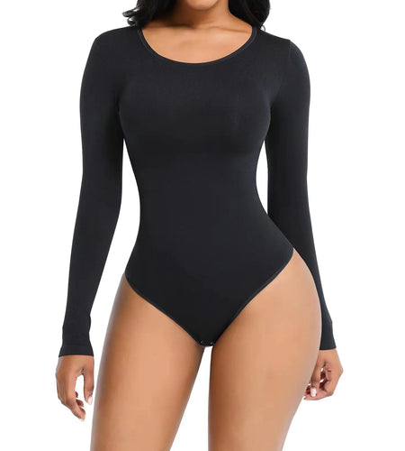 Long-Sleeved Seamless Bodysuit Jumpsuit