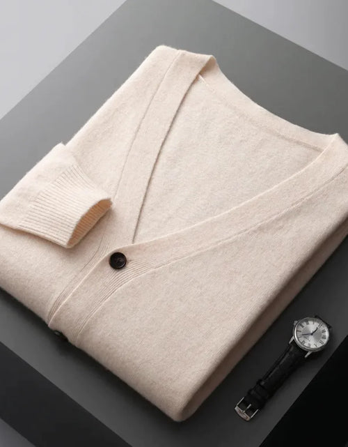 Load image into Gallery viewer, Men's Casual V-Neck Wool Cardigan
