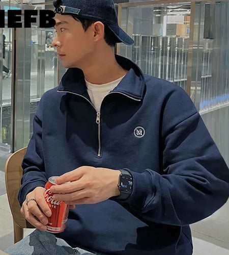 High Collar Zipper Men's Sweater