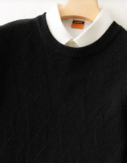 Load image into Gallery viewer, Men's Loose Thick Jacquard Round Neck Sweater
