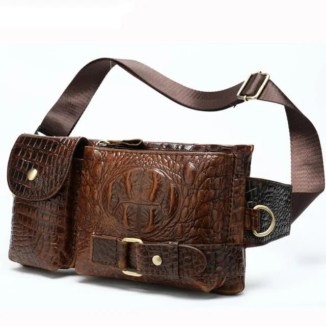 Men's Waist Genuine Leather Bag