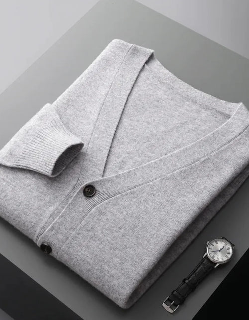 Load image into Gallery viewer, Men's Casual V-Neck Wool Cardigan
